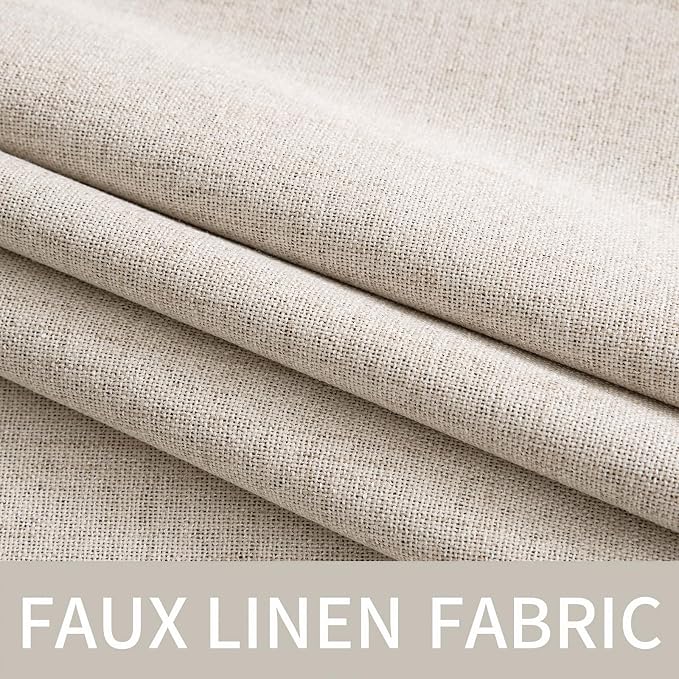 MIULEE Linen Textured Curtains for Bedroom Solid 100% Blackout Thermal - Image 5