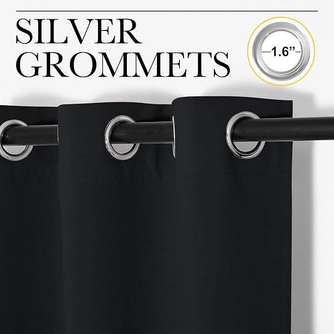 NICETOWN Bathroom Blackout Curtains and Drapes 48 inches Length - Image 3