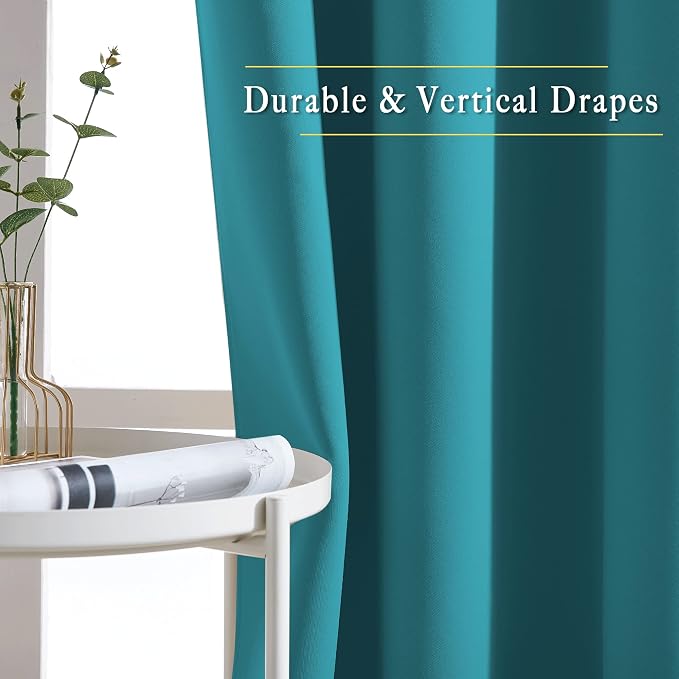 NICETOWN Blackout Peacock Teal Curtains & Drapes - Image 5