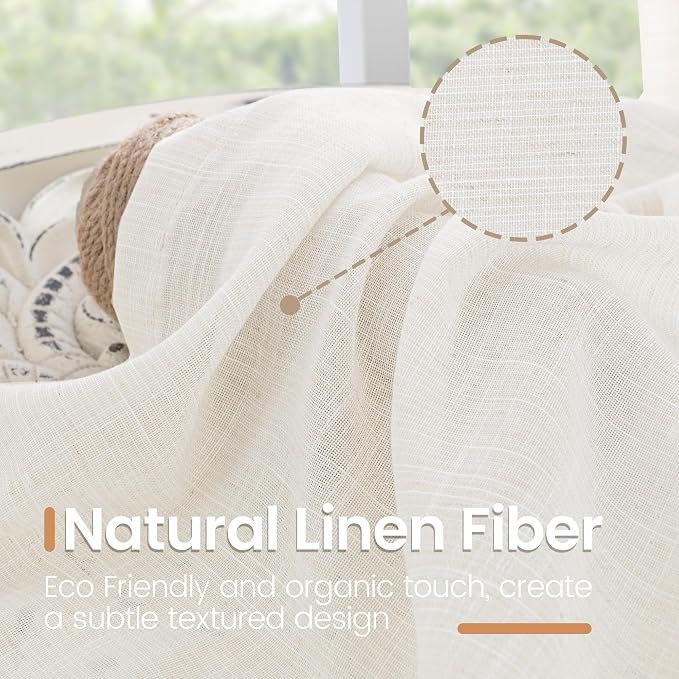 BGment 96 Inches Long Linen Curtains - Image 3