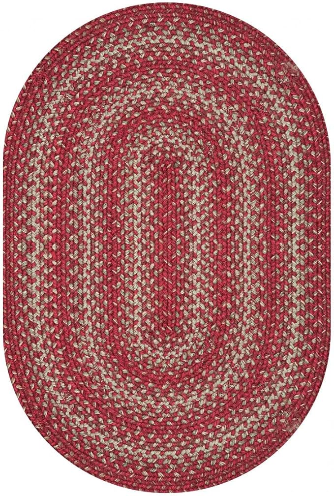 Homespice Apple Pie Jute Red Braided Rugs 5x8' Oval for Living Room, Bedroom Rug and Dining Room. Pet Friendly. Decor Styles- Farmhouse Rug, Rustic, Vintage, Cottage, Primitive, Country, Boho Rug