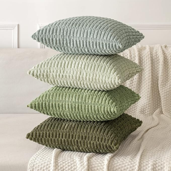 MIULEE Pack of 2 Spring Corduroy Decorative Throw Pillow Covers 20x20 Inch Soft - Image 4