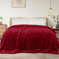 Exclusivo Mezcla King Size Flannel Fleece Blanket, Super Soft Striped Jacquard by ExclusivoMezcla