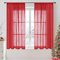 BGment Red Linen Curtains 54 Inch Length by BGment
