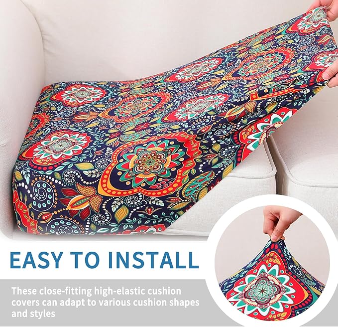 hyha Printed Couch Cushion Covers, Floral Cushion Covers, Magic Sofa Covers - Image 4