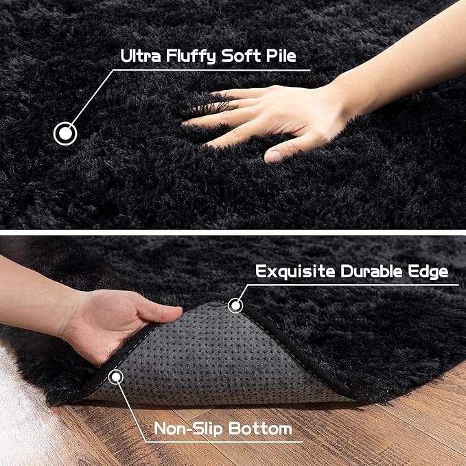 Pionblank Fluffy Small Rug for Bedroom 2x3 Feet, Shag Soft Area Rug, Modern - Image 6