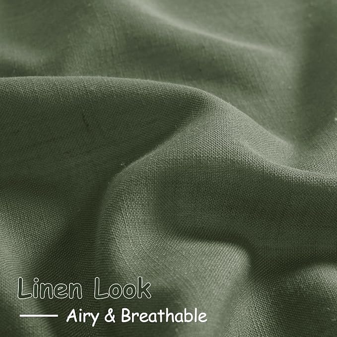 Nanspring Olive Green Boho Curtains - Image 5