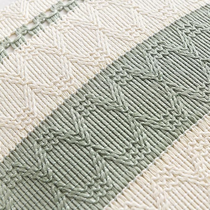 Fancy Homi Set of 1 Sage Green Boho Big Decorative Throw Pillow Covers 24x24 - Image 4