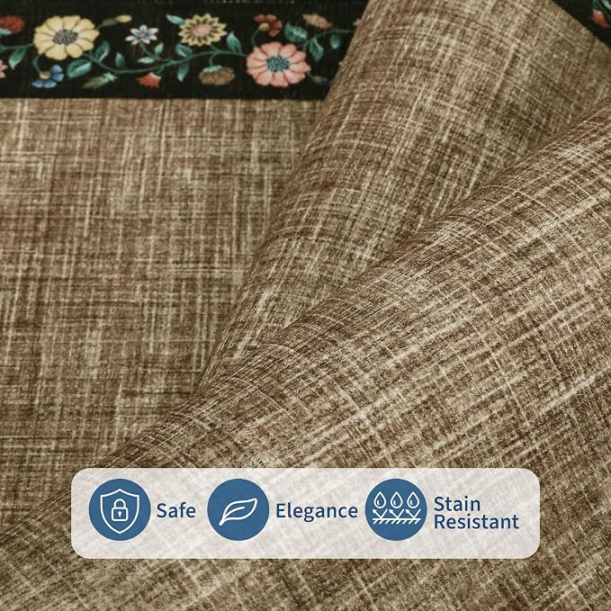 GarveeHome Entryway Rug 2x6 Modern Bordered Runner Rug Washable Kitchen Runners - Image 3