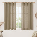 LAMIT Taupe Linen Sheer Curtains 54 Inches Long, Light Filtering Panels Bronze by LAMIT