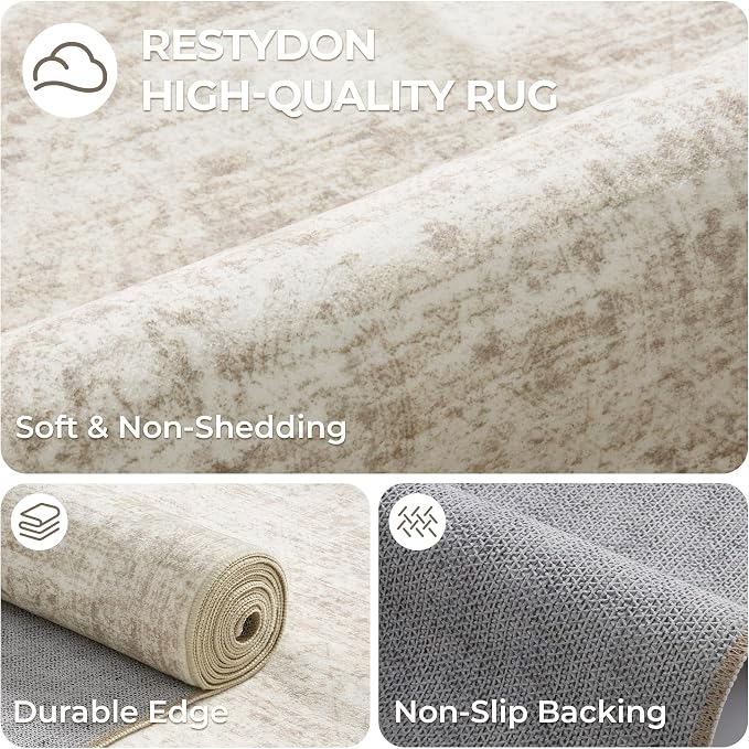 4x8 Rug for Bedroom, Wide Runner Rug for Hallway, Non Slip Washable Runner Rug - Image 7