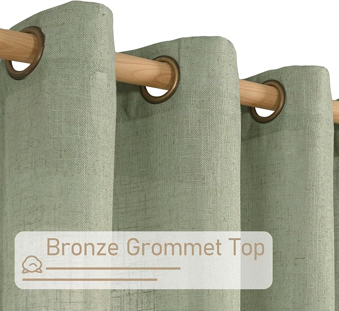 LAMIT Linen Curtains 108 Inches Long - Image 2