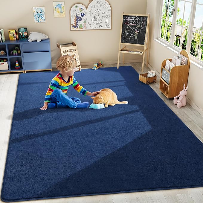 Amearea Modern Area Rugs for Bedroom Living Room, 4x6 Feet Navy Blue Thickened - Image 9