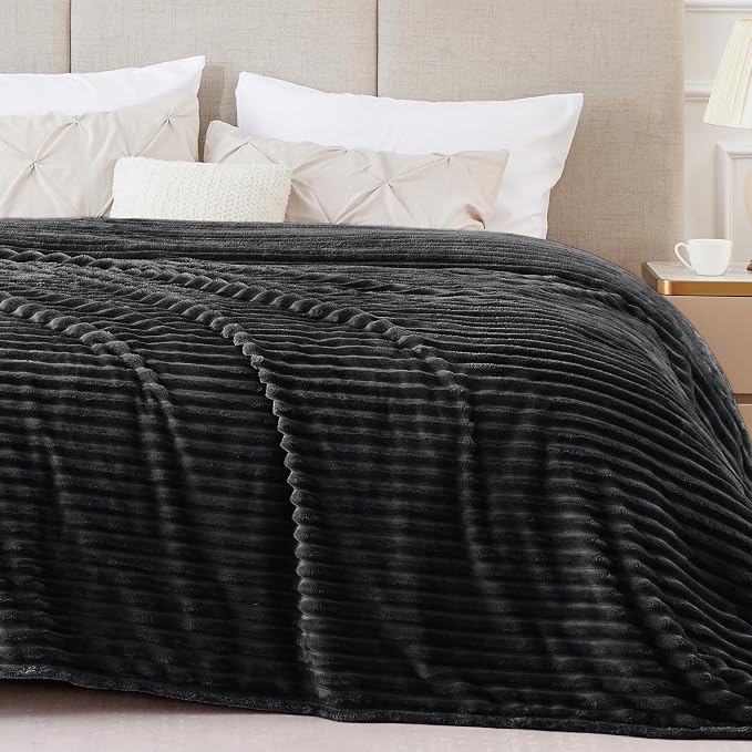 BEDELITE Fleece Blanket Queen Size – 3D Ribbed Jacquard Soft and Warm by BEDELITE