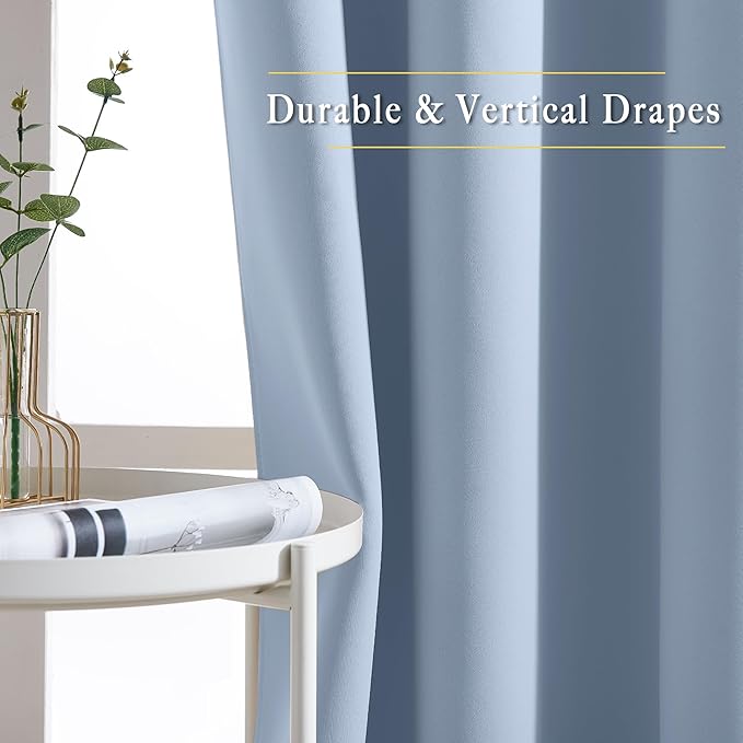 NICETOWN Blackout Vintage Blue Curtains - Image 5