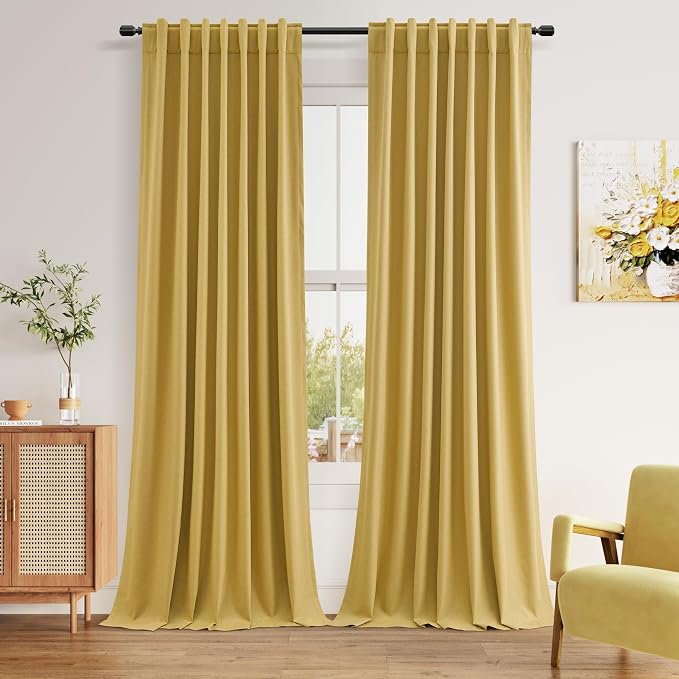 Guken 100% Blackout Curtains 96 Inch Length 2 Panels Set by Guken