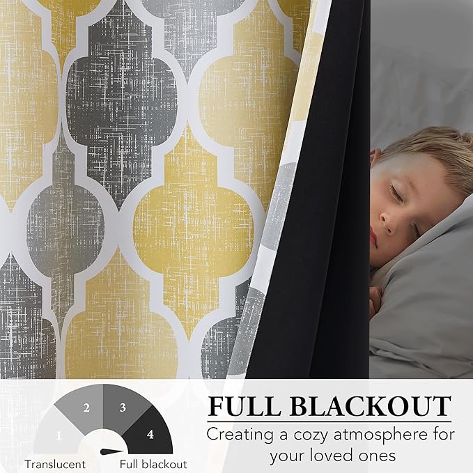 Beauoop 100% Blackout Curtains 63 Inches Long 2 Panels - Image 5