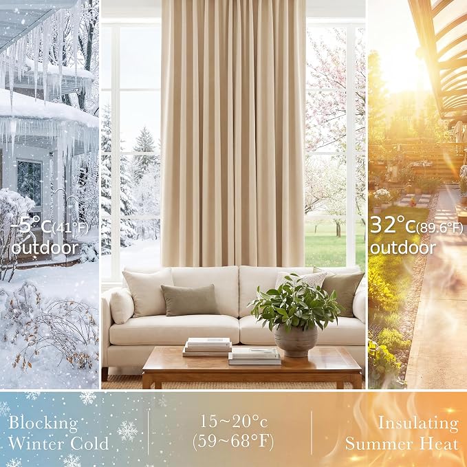 PONY DANCE Blackout Curtains Thermal Insulated Window Treatment Panels Room - Image 4