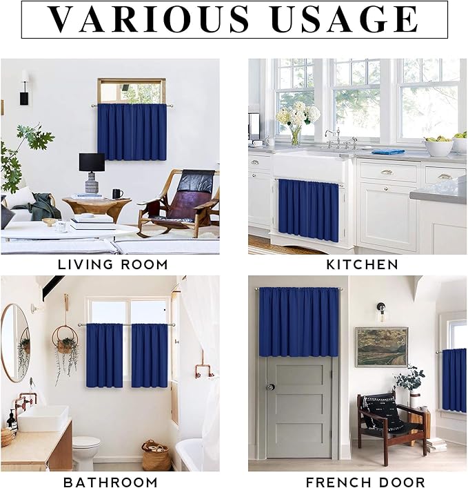 RYB HOME Blackout Curtains for Bedroom Living Room 63 inches Long, Thermal - Image 6