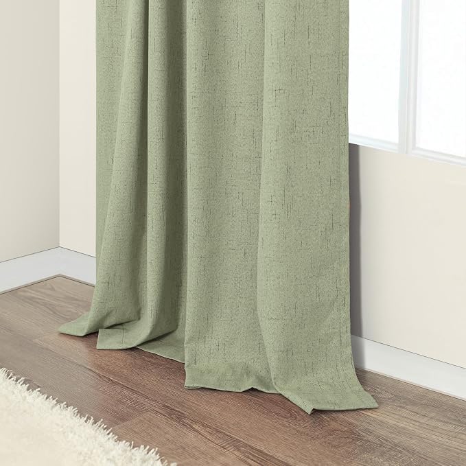 Light Sage Green Back Tab Blackout Curtains - Image 7