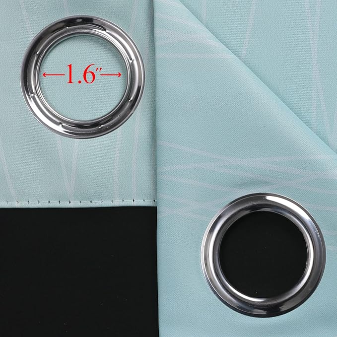 Estelar Textiler Aqua and Beige Gradient Blackout Curtains 84 Inches Long - Image 7