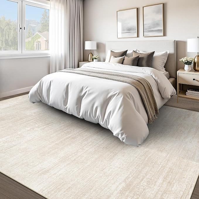 Area Rugs 8x10 for Living Room: Washable Rug Modern Abstract Neutral Soft - Image 2