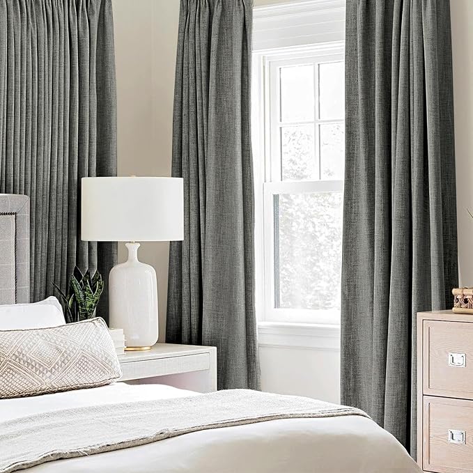 MIULEE Linen Texture 90 Inches Curtains - Image 2