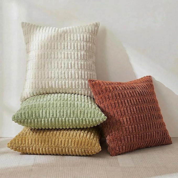 Fancy Homi 4 Packs Boho Fall Decorative Throw Pillow Covers 20x20 Inch - Image 2