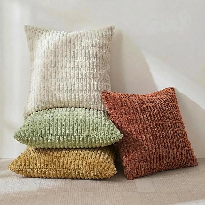 Fancy Homi 4 Packs Boho Fall Euro Decorative Throw Pillow Covers 26x26 Inch - Image 2