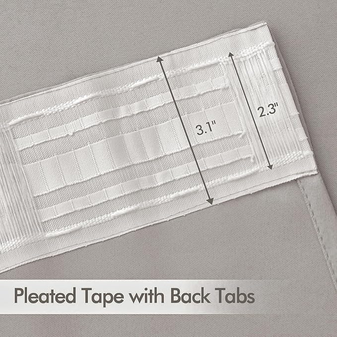 MIULEE Stone Back Tab Blackout Curtains 72 Inches Long 2 Panels Set - Image 2