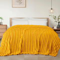 Exclusivo Mezcla King Size Flannel Fleece Blanket, Super Soft Striped Jacquard by ExclusivoMezcla