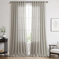 Nanspring Silver Grey Linen Curtains 90 Inch 2 Panels by Nanspring