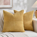 Fancy Homi 2 Packs Mustard Yellow Decorative Throw Pillow Covers 22x22 Inch by Fancy+Homi