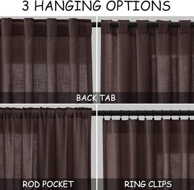 Nanspring Coffee Linen Curtains - Image 3
