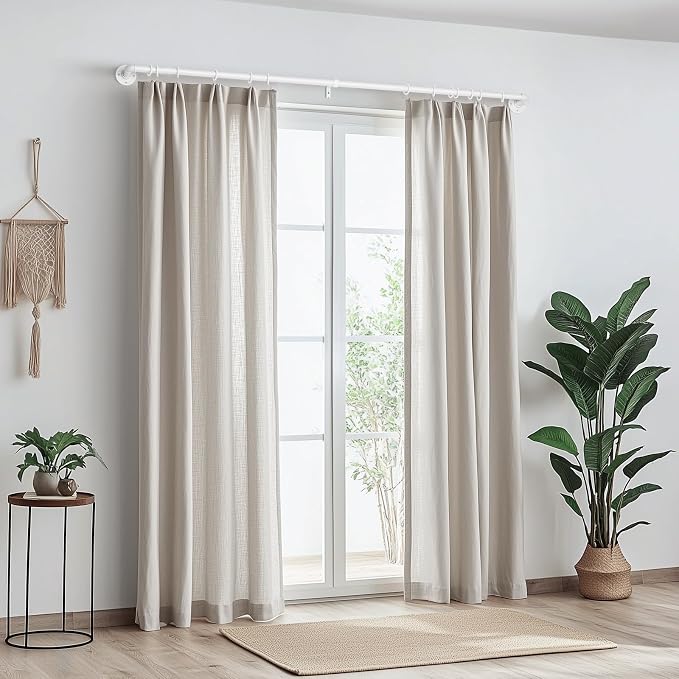 Zeerobee Curtain Rods for Windows 48 to 84, 1 Inch Industrial Wrap Around White - Image 2