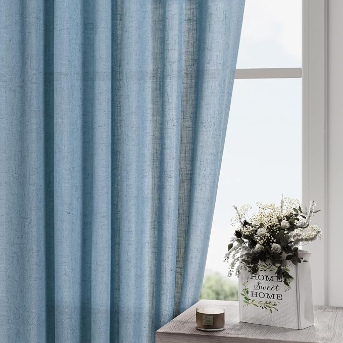 Nanspring Blue Curtains 132 Inches Long 2 Panels - Image 5