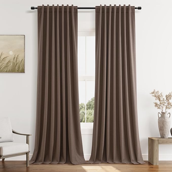 Guken 100% Blackout Curtains 120 Inch Length 2 Panels Set by Guken