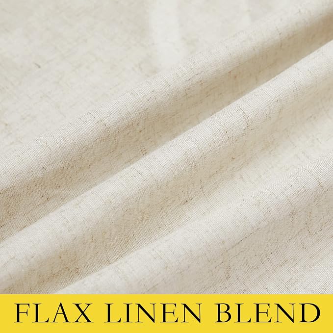 NICETOWN Full Blackout Natural Linen Curtains 102" Length - Image 8