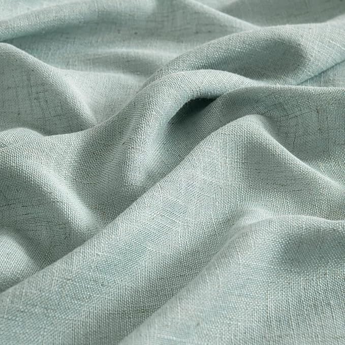MIULEE Sea Green Linen Curtains 90 Inch Long - Image 4