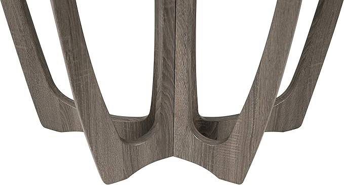FINECASA Half-Moon Console Table, Semicircle Narrow Side Table, 43.4x17x30 Inches, Gray