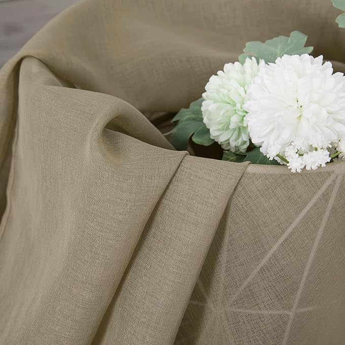 Tollpiz Sheer Curtains Linen Textured Bedroom Curtain Sheers Light Filtering - Image 6