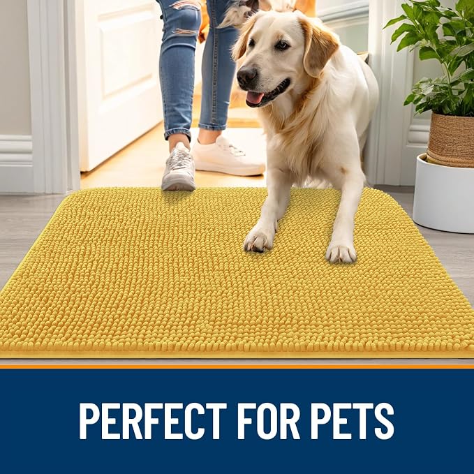 OLANLY Dog Door Mat for Muddy Paws 59x35, Absorbs Moisture and Dirt, Absorbent - Image 6