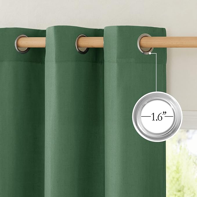 NICETOWN Linen Curtains for Windows 90 inch Long, Grommet Semi Sheer Vertical - Image 2