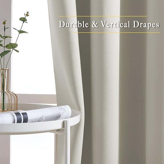 NICETOWN Room Darkening Natural Curtains & Drapes - Image 5