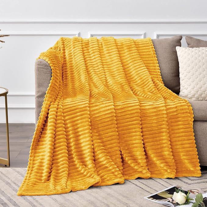 BEDELITE Fleece Blanket Queen Size – 3D Ribbed Jacquard Soft and Warm - Image 8