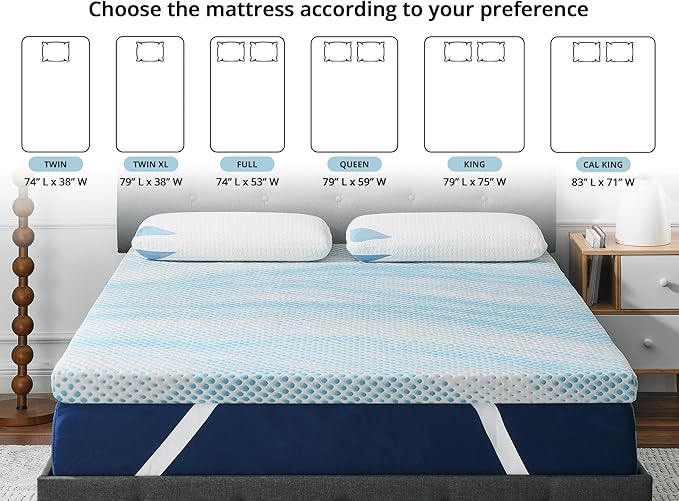 Cool Cloud Supreme 3 Inch Gel Memory Foam King Mattress Topper – Cooling, Ventilated Design for Back and Pressure Relief