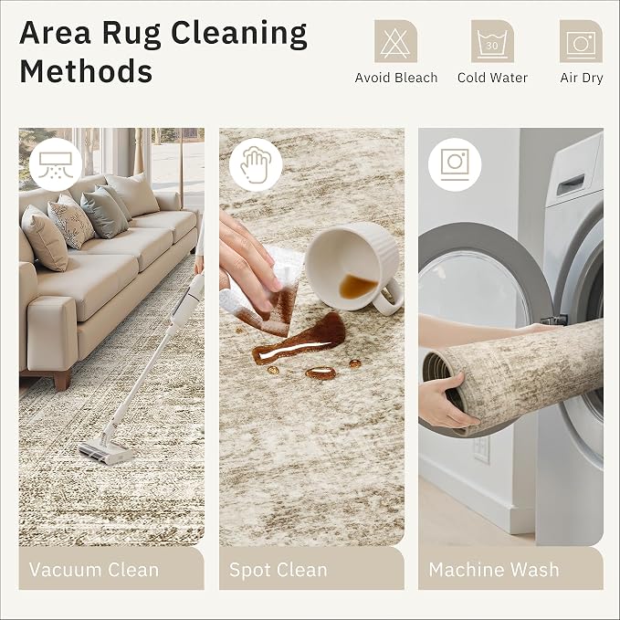 Runner Rug 2'6" x 12' Washable Non-Slip Runner Rugs - Image 7