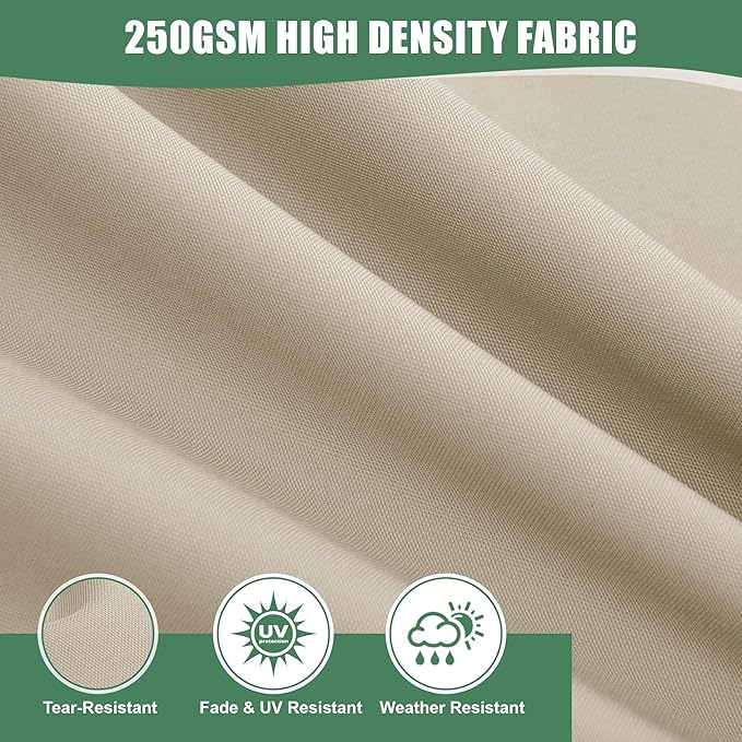 Chaise Lounge Cushions Outdoor Set of 2 - Waterproof and Fade Resistant Sun Lounger Replacement Cushion - Patio Lounger Pads with Removable Cover for Pool, Deck, Lawn, 80 x 26 x 3 Inch, Cream