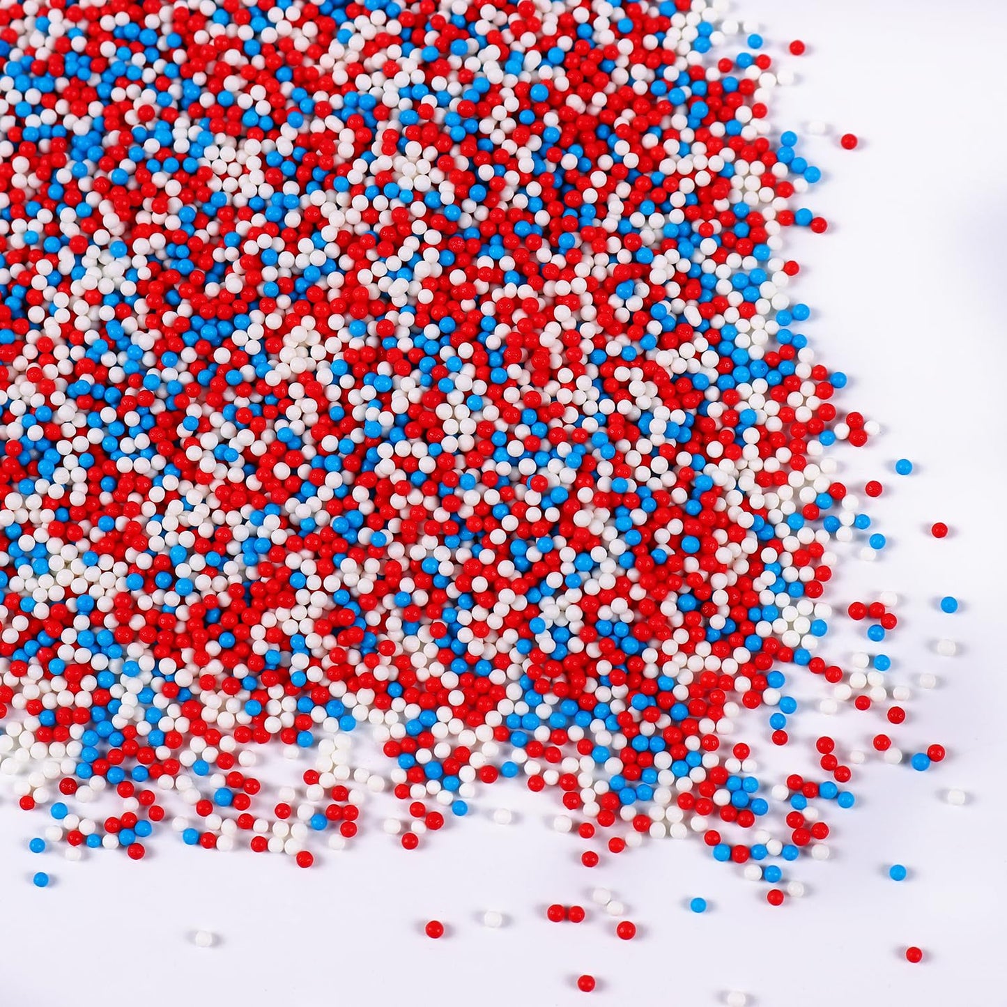 Edible Patriotic Nonpareils Sprinkles for Cake Decorating, Red White and Blue Sprinkles, 4th of July for Cupcakes, Cookies, Chocolate, Candy, and Ice Cream Topping(120g/4.23oz)