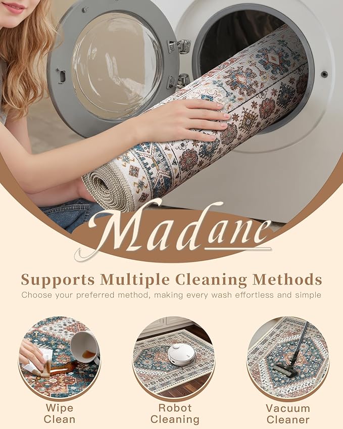 Madane Washable Rug 8x10 Area Rugs - Image 8